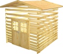 Vorschaubild Karibu Gartenhaus Blockbohlenhaus Mittelwandhaus Radur 0 - 28 mm