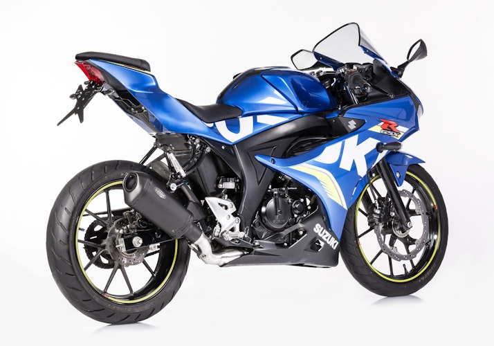 SHARK KOMPLETTANLAGE Edelstahl beschichtet schwarz-matt DSX-10 für SUZUKI GSX-R 125,GSX-S 125 EURO4  