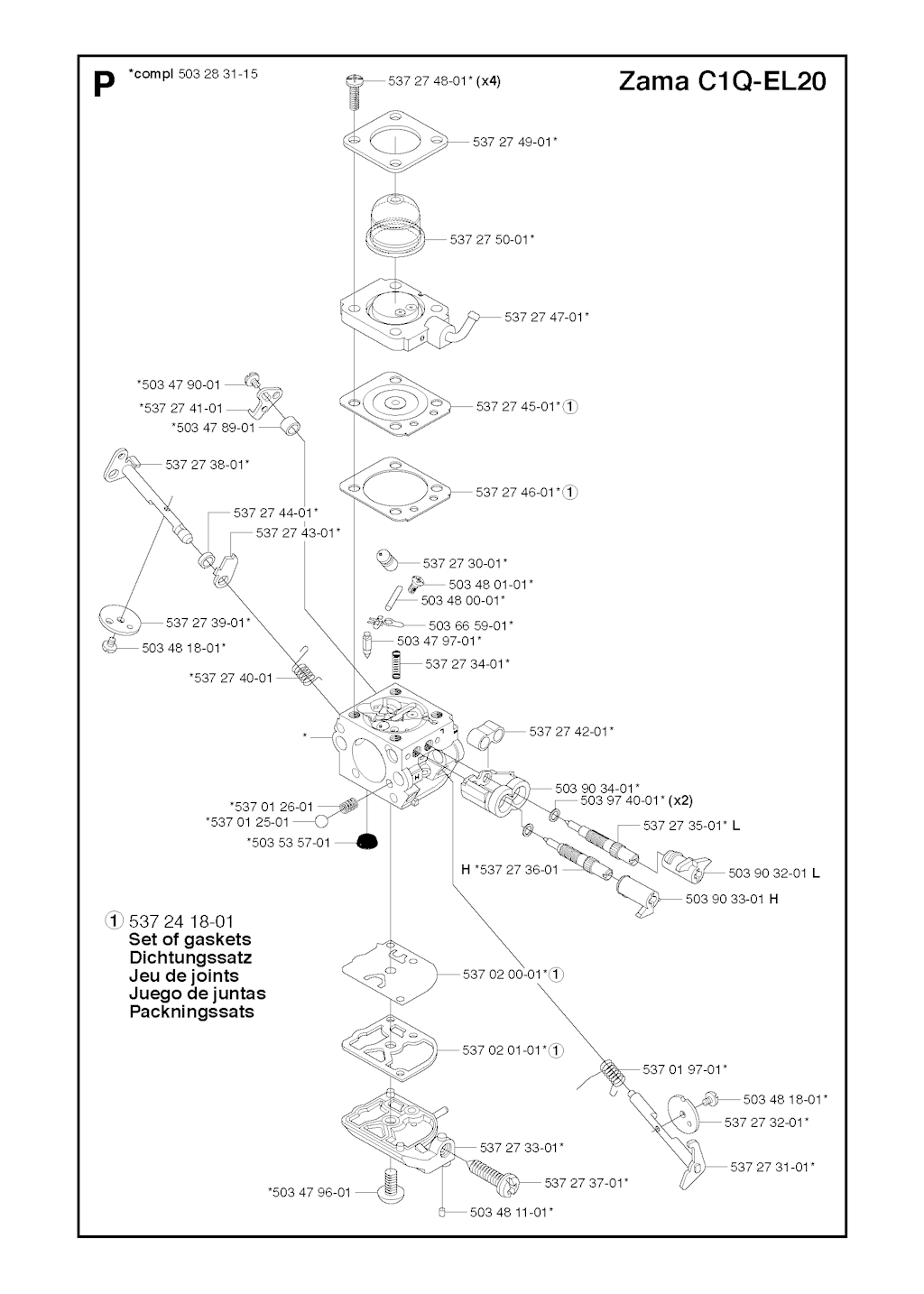 Explosionszeichnung Ersatzteile