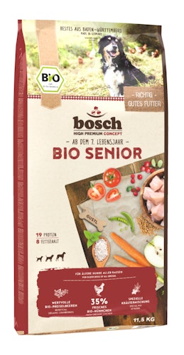 bosch Bio Senior Hühnchen & Preiselbeere Hundetrockenfutter