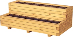 T&J VITJA Blumenkübel B 100 x T 50 x H 40 cm, 2 Stufen inkl. Folieneinsatz