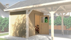 Weka Carportlagerraum für Einzelcarport 614/615 Leimholz Flach- und Satteldach Gr. 2