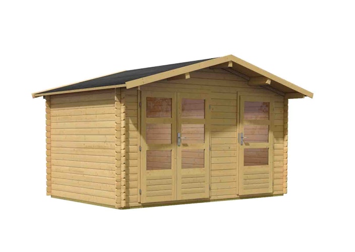 Karibu Gartenhaus Blockbohlenhaus Mittelwandhaus Radur 0 - 28 mm