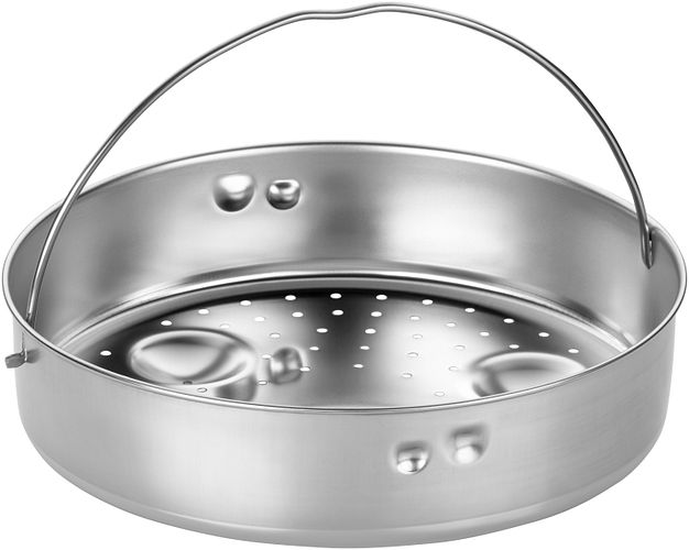 WMF Dampfgareinsatz mit Griff und Untersetzer für Schnellkochtöpfe, 22 cm