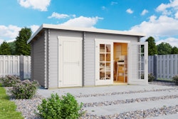 Lasita Maja Gartenhaus Belmont 1 lichtgrau - 28 mm