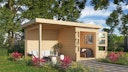 Vorschaubild Karibu Woodfeeling Gartenhaus Kandern 1/2/3 mit 235 cm Schleppdach + Rückwand