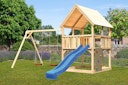 Vorschaubild Akubi Kinderspielturm Luis mit Doppelschaukel, Kletterwand und Wellenrutsche