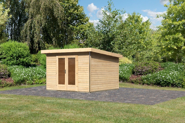 Karibu Premium Gartenhaus Radeburg 1 - 40 mm (Homeoffice-Gartenhaus)