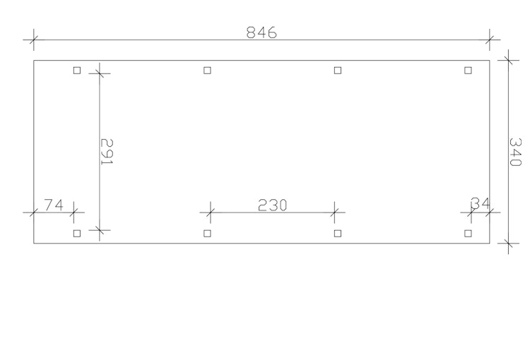 Skan Holz Emsland - Flachdach Carport aus Leimholz Breite 340 cm