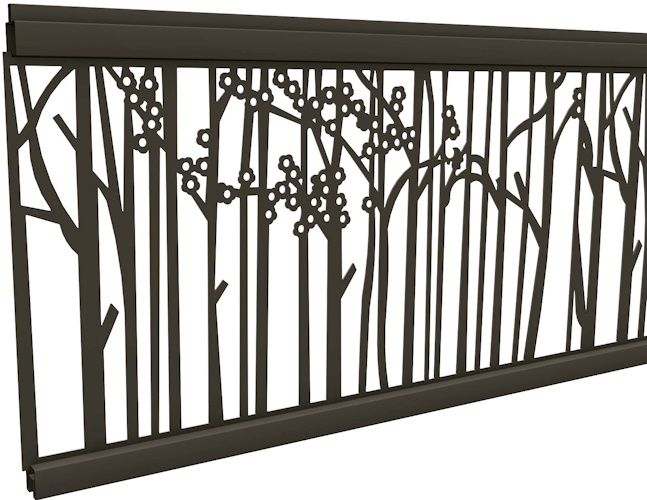 T&J ECOSTECK-Gitterfüllung Bambus ANTHRAZIT, 20 x 280 x 1800 mm Aluminium