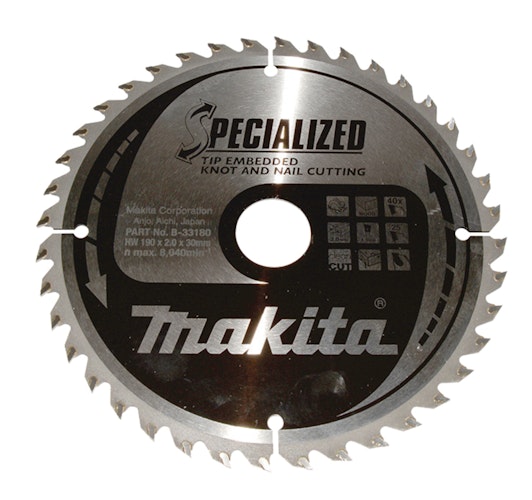 Makita SPECIALIZED Sägeb.190x30x40Z B-33180