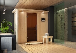 Karibu Sauna Variado mit Fronteinstieg 68 mm inkl. gratis Saunaofen im Wert von 599,99 €