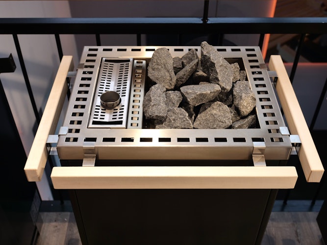 Infraworld Reling für Saunaofen Eterno Combi (3-seitig, in Espe mit Halterung)