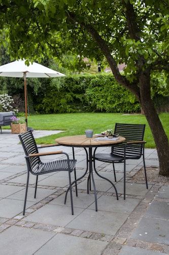 Cinas Kaffeetisch ELLEN, Ø 80 cm, Aluminium / Teak