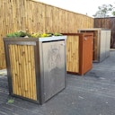 Vorschaubild BambusBASIS Mülltonnenbox Edelstahl für 240 l-Tonne  -  1-/2-/3-er Box