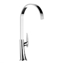 Vorschaubild Wasserhahn Küchenarmatur, LEAF, mit 360° schwenkbarem flachem U-Auslauf, Verchromt