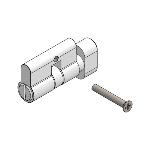 Griffwerk WC-Knaufzylinder -Kaschmirgrau PZ, f. Schlossseite EN-Norm -für Glasschlösser 26|21mm