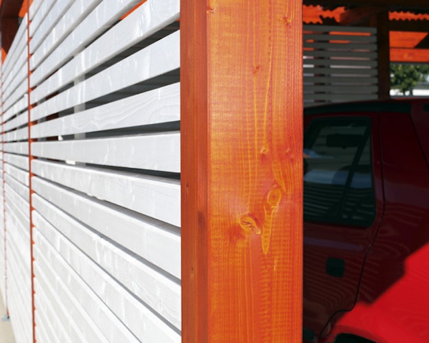 Skan Holz Spessart- Flachdach Doppelcarport aus Leimholz Breite 611 cm