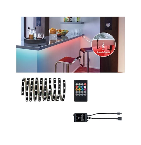 Paulmann YourLED LED Strip Lights and Sound für musikgesteuerten Farbwechsel 3m