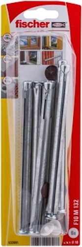 FISCHER Fensterrahmendübel F10 M132 K (6 St.) inkl. Abdeckkappen 532691