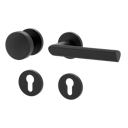 Vorschaubild Griffwerk Wechselgarnitur VAYA 137 TRI fast2fix Fast2Fix GK3 Rosetten rund Knopf R2 Graphitschwarz R