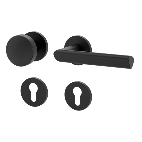 Griffwerk Wechselgarnitur VAYA 137 TRI fast2fix Fast2Fix GK3 Rosetten rund Knopf R2 Graphitschwarz R