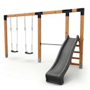 Vorschaubild EXIT Linea Robust 110 Doppelschaukel mit Reckstange und Rutsche
