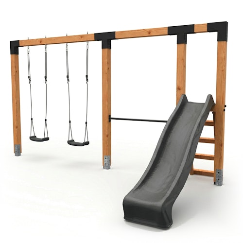 EXIT Linea Robust 110 Doppelschaukel mit Reckstange und Rutsche