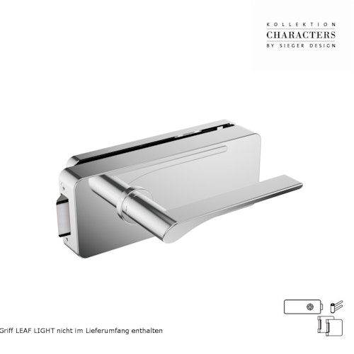 GRIFFWERK Ganzglastürbeschlagset GATE SIEGER DESIGN-Edelstahl poliert mit Magnet