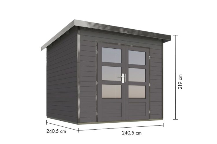 Karibu Metall-Holzgartenhaus Hybridhaus Pluto A/B - 28 mm/0,5 mm