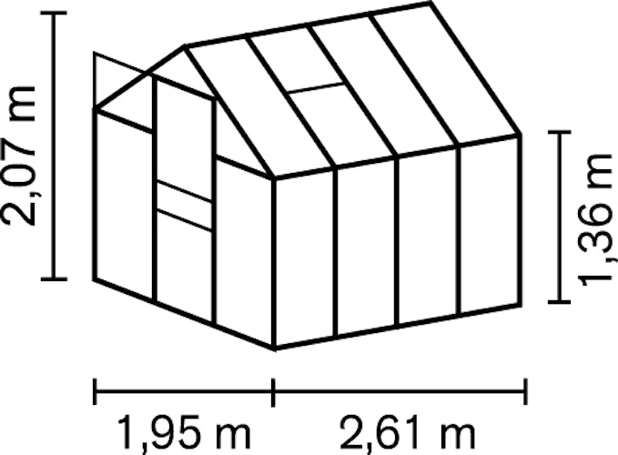 Vitavia Gewächshaus Apollo 5000 inkl. 1 Dachfenster - 5,0 m²