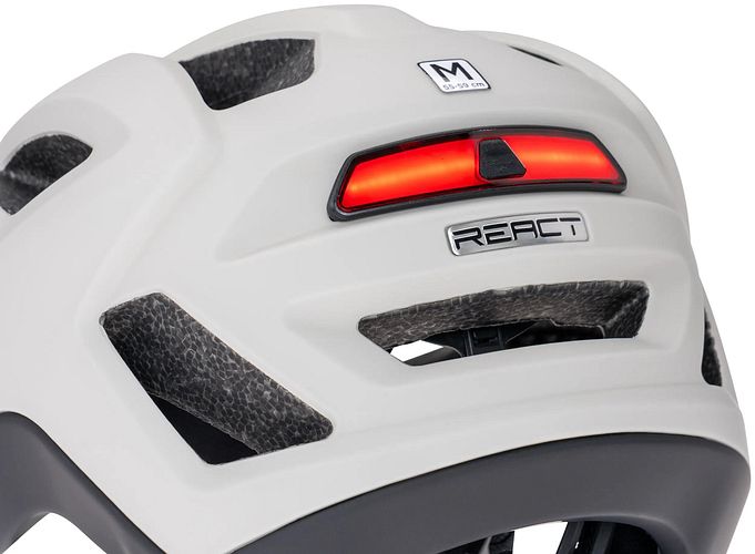 Victoria Helm React LED 59-62 cm weiß, grau, schwarz