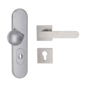 Vorschaubild Griffwerk TITANO Kombi SB_882 ES1 (S2) -Edelstahl matt Kombi-Schutzbeschlag -Knopf/Drücker -mit Griff AVUS -SG -eckig -R -ZA, 72mm -TS 38-50