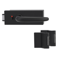 Griffwerk PURISTO S -Graphitschwarz Ganzglastürbeschlagset -3-teiliger Bandsatz -mit Griff DESM ULMER GRIFF -GSC -smart2lock