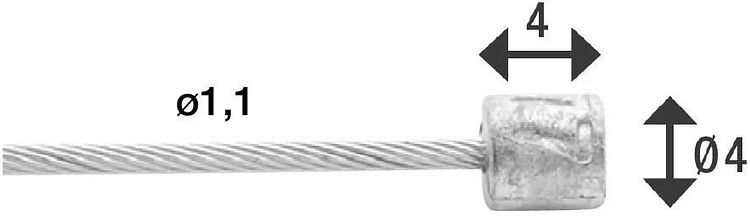 Elvedes Schaltzug 19 strands 2250 mm silber SB-verpackt, Ø 1,1