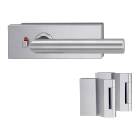 Griffwerk PURISTO S -Edelstahl matt Ganzglastürbeschlagset -3-teiliger Bandsatz -mit Griff LUCIA PROF, EM -smart2lock