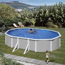 Vorschaubild myPOOL Swimming Pool Poolset Feeling Grau - Ovalform mit Stahlwandbecken Höhe 1,32m