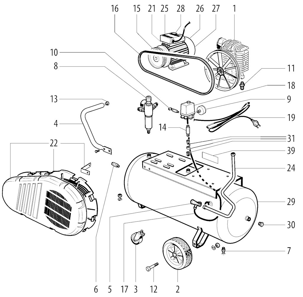 Explosionszeichnung Ersatzteile