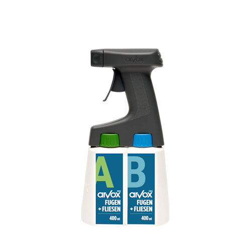 Arvox Pro Fugen + Fliesen 2-Komponenten-Reiniger Twin 2 x 0,4 L Set inkl. Twin Sprayer