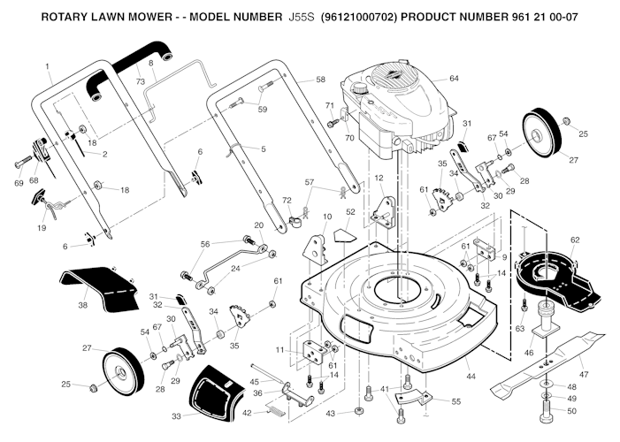 Husqvarna Rasenmäher gelegentliche Nutzung 96121000702 J 55S