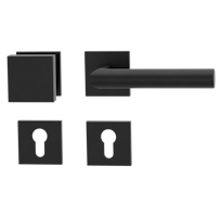 Griffwerk Wechselgarnitur VAYA 128 LUCIA fast2fix Fast2Fix GK3 Rosetten eckig Profilzylinder Graphitschwarz