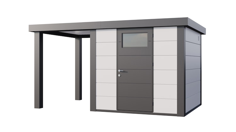 Telluria Metallgerätehaus Classico 2424 mit 170 cm Seitendach small