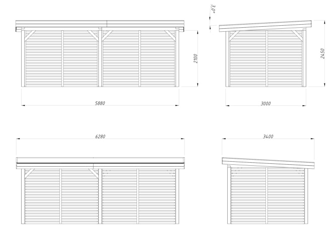 Palmako Carport/Pavillon Connect Lenna 16,6 m² Set 309