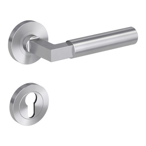 Griffwerk METRICO PROFESSIONAL Schraubtechnik FS -Edelstahl matt  Rosettengarnitur -Schraubt. -PZ -Stift 9mm -TS 38-50mm