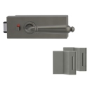 Vorschaubild Griffwerk PURISTO S -Kaschmirgrau Ganzglastürbeschlagset -3-teiliger Bandsatz -mit Griff CAROLA Schraubt. -KGR -smart2lock