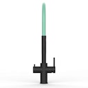 Vorschaubild 5 Wege Wasserhahn Küchenarmatur, Edelstahl Massiv mit 360° schwenkbarem Auslauf, abnehmbare 2 strahl Handbrause, PVD Schwarz Matt / Türkis