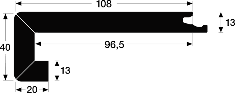 MEISTER Treppenkante Parkett U-Profil 2150 x 13 mm 9019 Eiche authentic greige ultramattlackiert