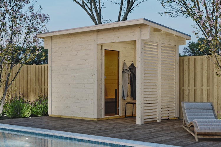 Skan Holz Saunahaus Helsinki 2 - 45 mm Blockbohlen