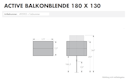 Vorschaubild doppler Balkonblende ACTIVE 180 x 130, Stahl Silber / Polyester 180 g/m²