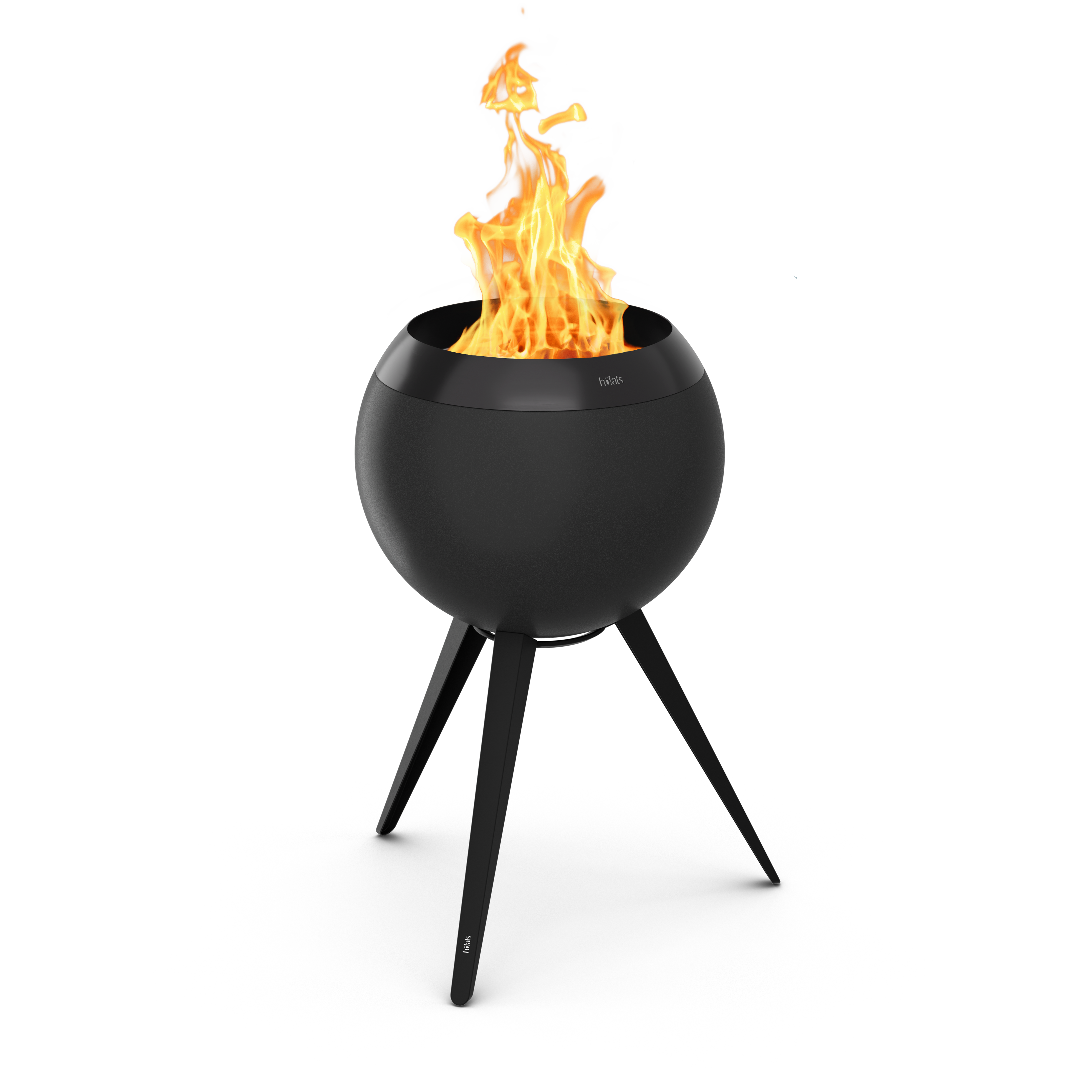 höfats MOON 45 All Black Feuerschale mit hohem Fuß